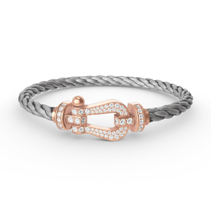 [Dawnora Jewelry]FORCE LARGE HORSESHOE FULL DIAMOND BRACELET ROSE GOLD