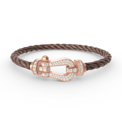 [Dawnora Jewelry]FORCE LARGE HORSESHOE FULL DIAMOND BRACELET ROSE GOLD