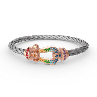 [Dawnora Jewelry]FORCE LARGE HORSESHOE  COLORED DIAMOND BRACELET ROSE GOLD