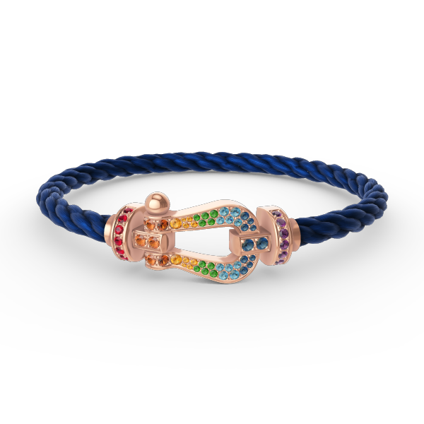 [Dawnora Jewelry]FORCE LARGE HORSESHOE  COLORED DIAMOND BRACELET ROSE GOLD