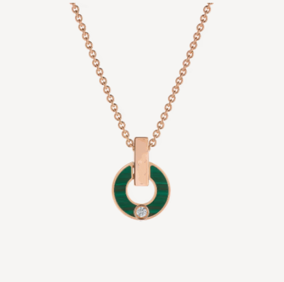 [Dawnora Jewelry]GARI NECKLACE PINK GOLD MALACHITE