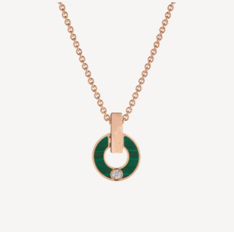 [Dawnora Jewelry]GARI NECKLACE PINK GOLD MALACHITE