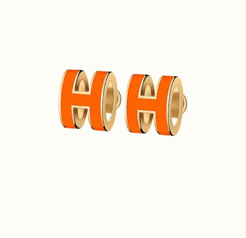 [Dawnora Jewelry]MINI POP H EARRINGS ORANGE