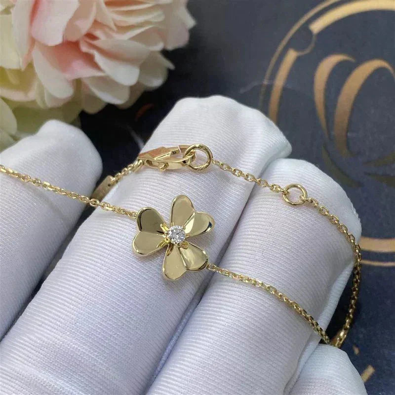 [Dawnora Jewelry]FRIVOLE GOLD FLOWER PINK MALACHITE BRACELET