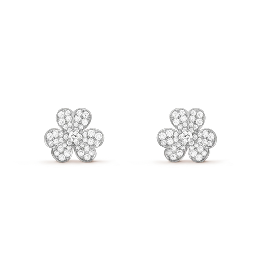 [Dawnora Jewelry]FRIVOLE SILVER FLOWER DIAMOND EARRINGS