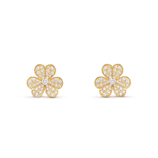[Dawnora Jewelry]FRIVOLE GOLD FLOWER DIAMOND EARRINGS