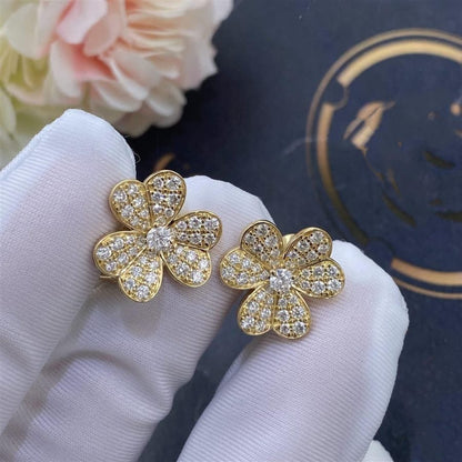 [Dawnora Jewelry]FRIVOLE GOLD FLOWER DIAMOND EARRINGS