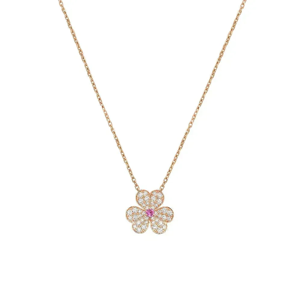[Dawnora Jewelry]FRIVOLE ROSE GOLD FLOWER DIAMOND NECKLACE
