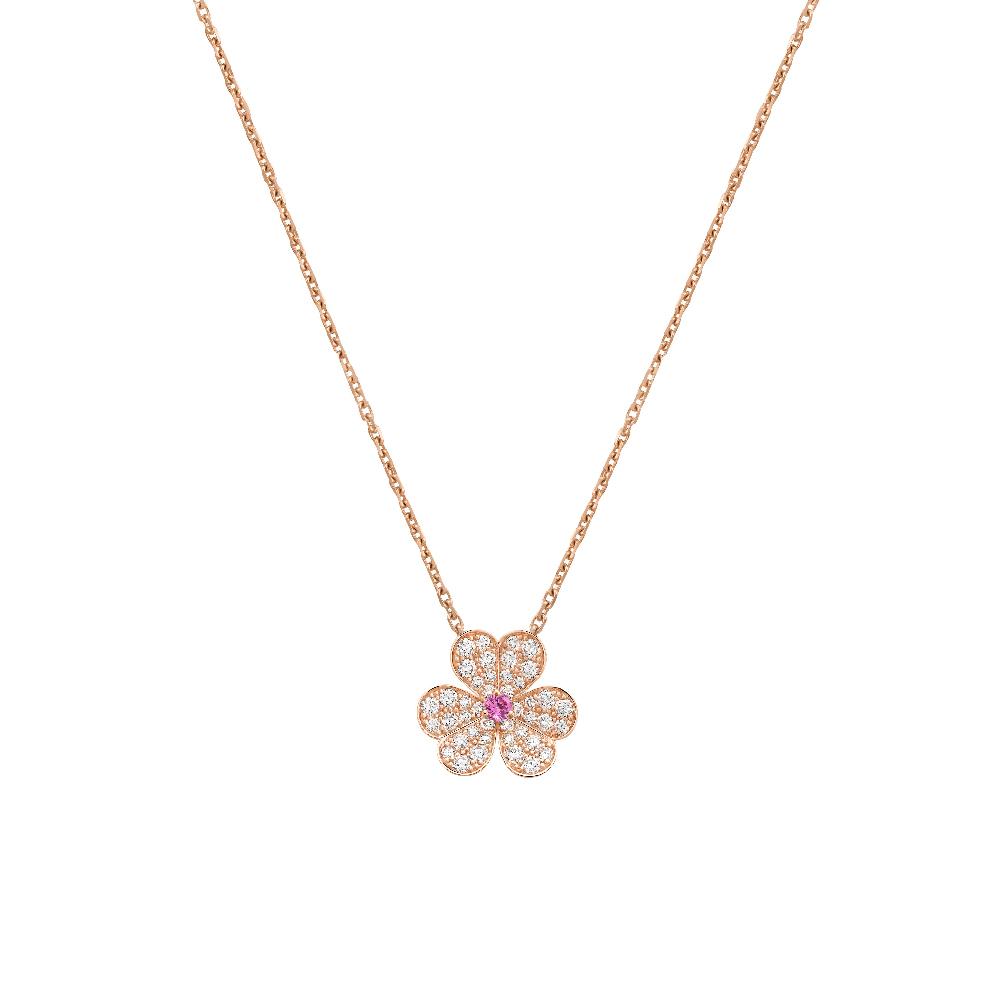 [Dawnora Jewelry]FRIVOLE ROSE GOLD FLOWER DIAMOND NECKLACE