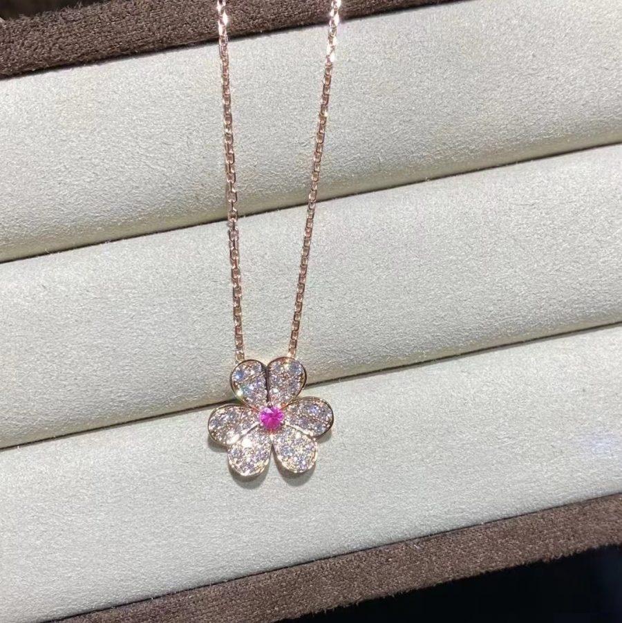 [Dawnora Jewelry]FRIVOLE ROSE GOLD FLOWER DIAMOND NECKLACE