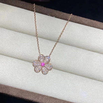 [Dawnora Jewelry]FRIVOLE ROSE GOLD FLOWER DIAMOND NECKLACE
