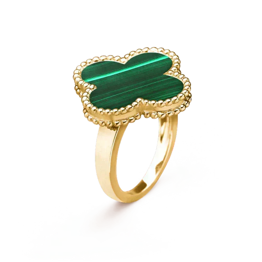 [Dawnora Jewelry]CLOVER MALACHITE RING