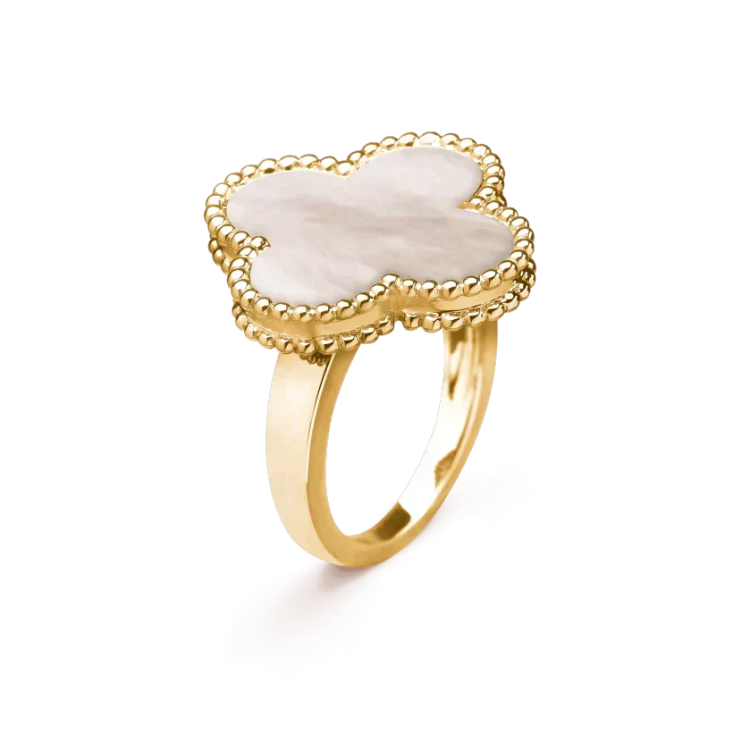[Dawnora Jewelry]CLOVER WHITE MOP RING