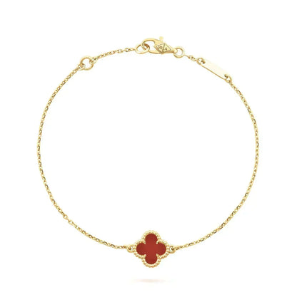 [Dawnora Jewelry]CLOVER  CARNELIAN SINGLE FLOWER BRACELET