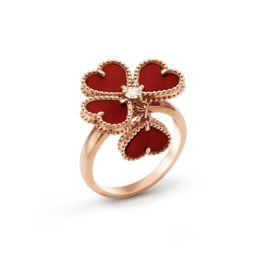 [Dawnora Jewelry]SWEET CLOVER CARNELIAN RING