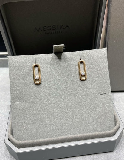 [Dawnora Jewelry]MOVE UNO SMALL 1 DIAMOND EARRINGS