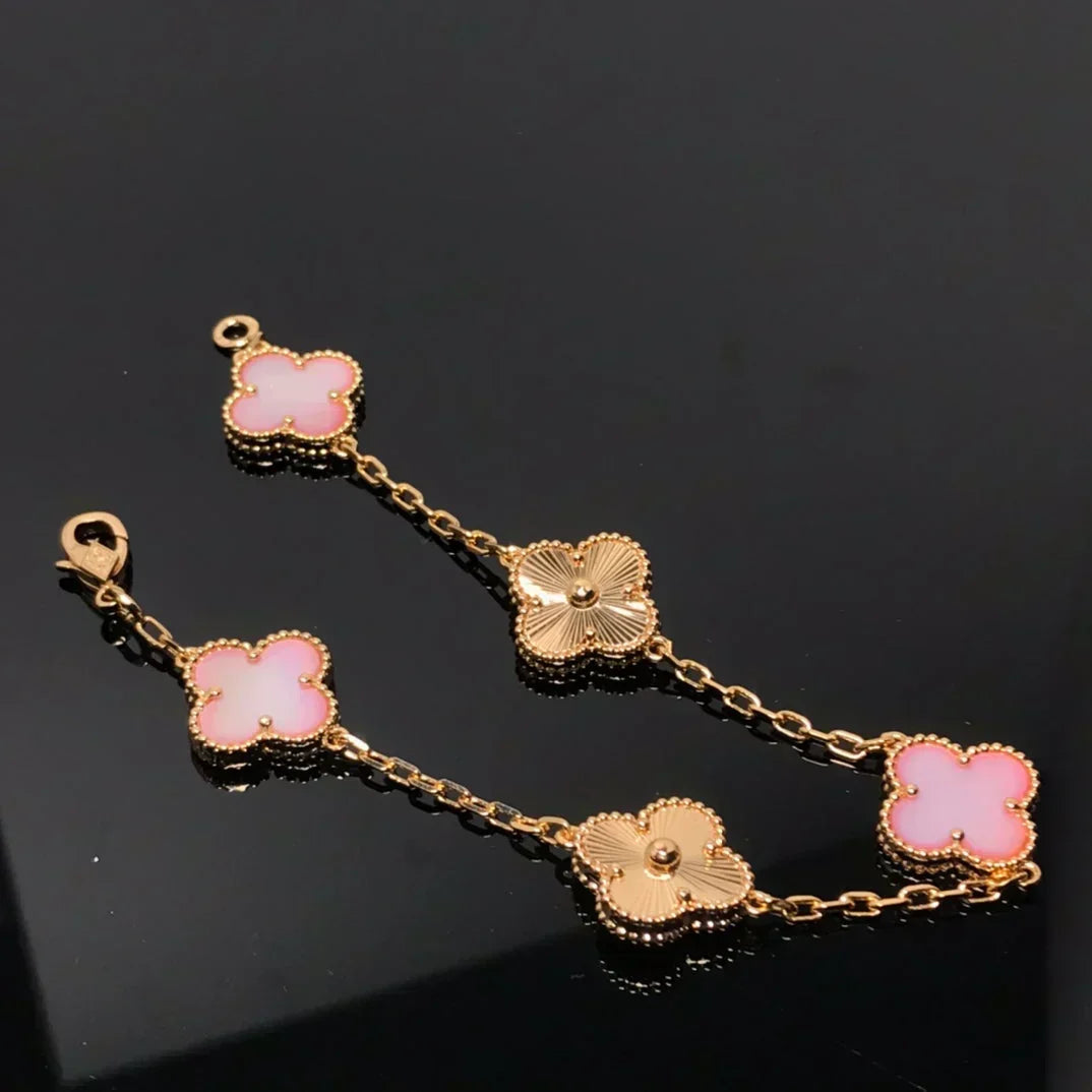 [Dawnora Jewelry] CLOVER 5 MOTIFS  PINK MOP BRACELET COLLECTION