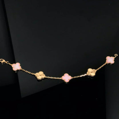 [Dawnora Jewelry] CLOVER 5 MOTIFS  PINK MOP BRACELET COLLECTION