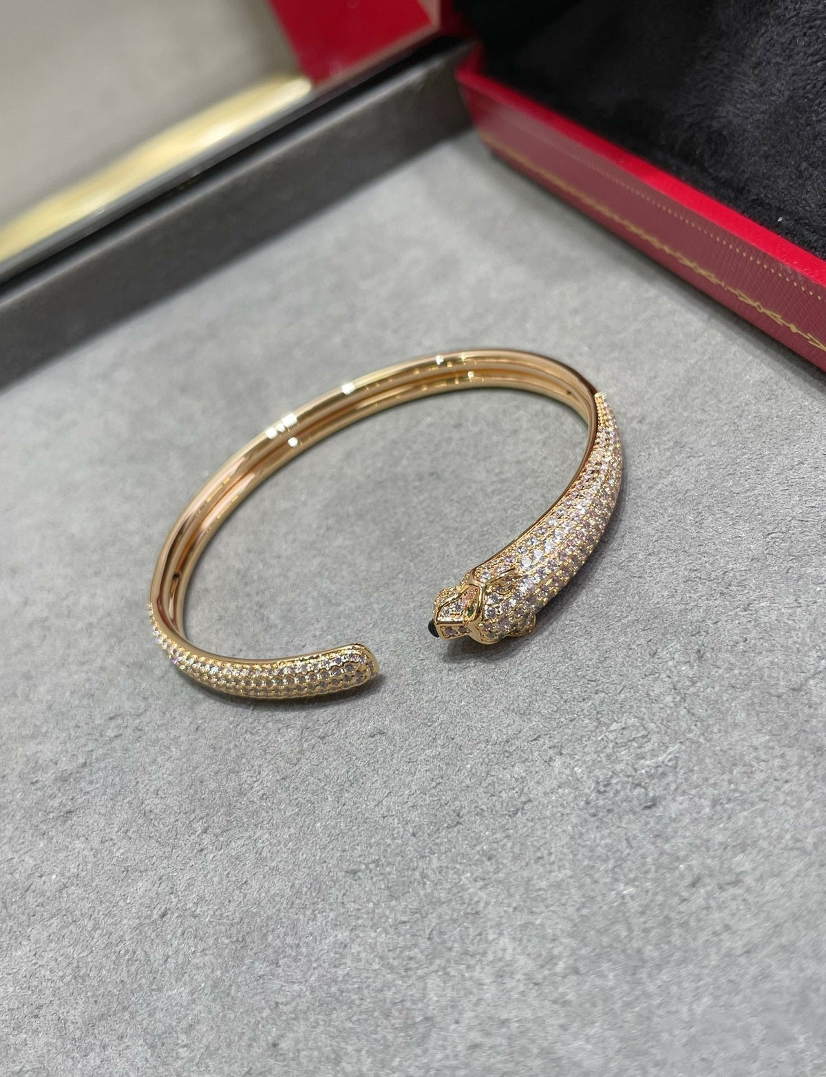 [Dawnora Jewelry]PANTHERE FULL DIAMOND OPEN BRACELET