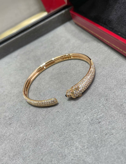 [Dawnora Jewelry]PANTHERE FULL DIAMOND OPEN BRACELET