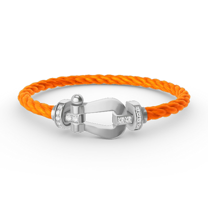 [Dawnora Jewelry]FORCE LARGE HORSESHOE HALF DIAMOND BRACELET SILVER