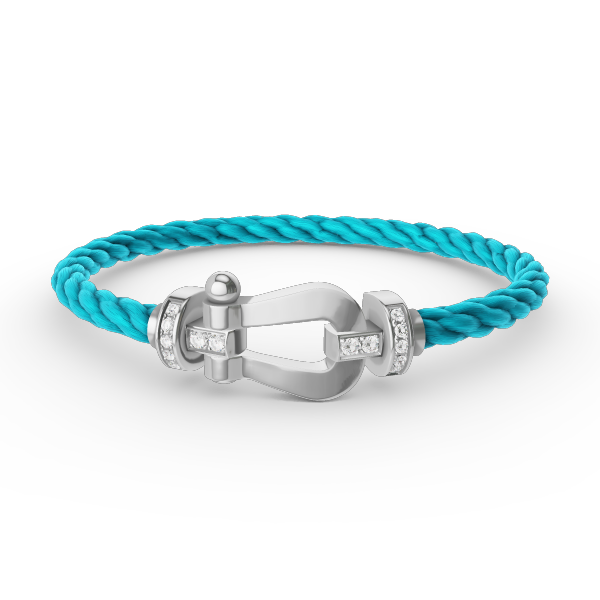 [Dawnora Jewelry]FORCE LARGE HORSESHOE HALF DIAMOND BRACELET SILVER