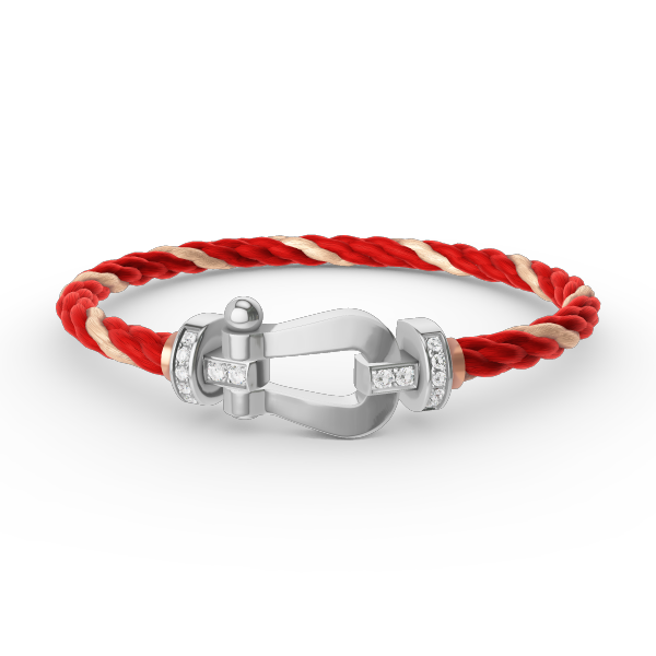 [Dawnora Jewelry]FORCE LARGE HORSESHOE HALF DIAMOND BRACELET SILVER
