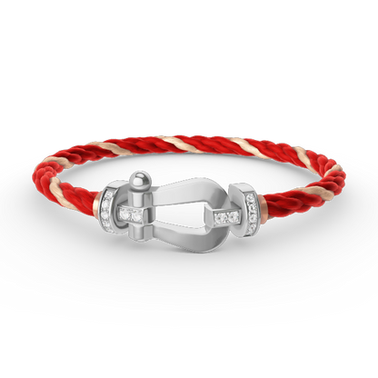 [Dawnora Jewelry]FORCE LARGE HORSESHOE HALF DIAMOND BRACELET SILVER