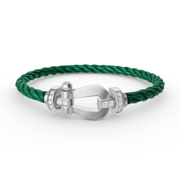 [Dawnora Jewelry]FORCE LARGE HORSESHOE HALF DIAMOND BRACELET SILVER