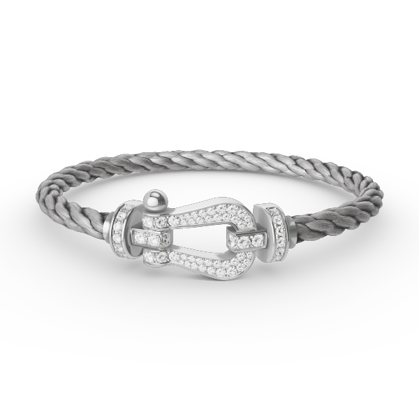 [Dawnora Jewelry]FORCE LARGE HORSESHOE FULL DIAMOND BRACELET SILVER