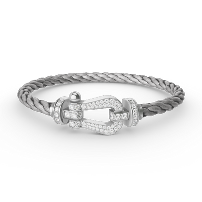 [Dawnora Jewelry]FORCE LARGE HORSESHOE FULL DIAMOND BRACELET SILVER