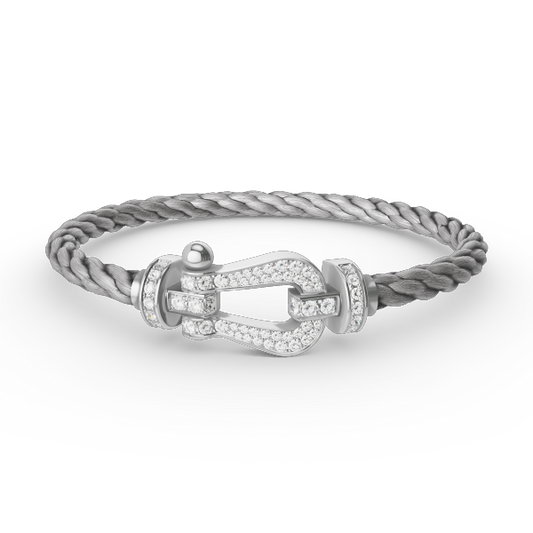 [Dawnora Jewelry]FORCE LARGE HORSESHOE FULL DIAMOND BRACELET SILVER