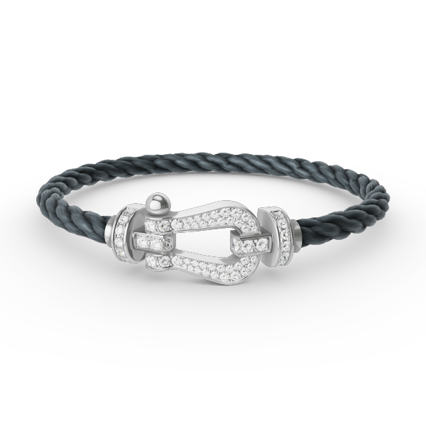 [Dawnora Jewelry]FORCE LARGE HORSESHOE FULL DIAMOND BRACELET SILVER
