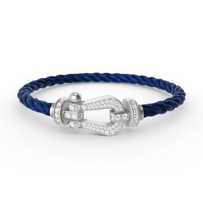 [Dawnora Jewelry]FORCE LARGE HORSESHOE FULL DIAMOND BRACELET SILVER